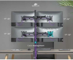 Keturių monitorių laikiklis Spacetronik SPA-140 SPA1