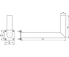 Spacetronik Išlenktas balkono stovas L-40cm iš 48mm vamzdžio