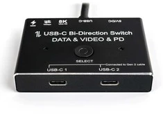 Spacetronik USB-C jungiklis arba skirstytuvas 2x1 1x2 SPC-BID01