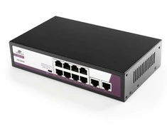 Šakotuvas Spacetronik SWITCH 10-portowy 100Mbps POE 120W SP-SF1010P