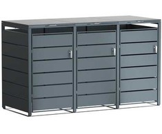 Spacetronik Šiukšliadėžių pastogė, 3 x 240 l, juoda SFFT0131_V1