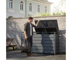 Spacetronik Šiukšliadėžių pastogė, 3 x 240 l, juoda SFFT0131_V1