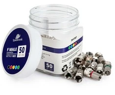 Spacetronik F tipo užsukamas kištukas HQ MIX 6.5mm/22.5mm TV-FT07 50 vnt.