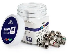 Spacetronik F tipo užsukamas kištukas HQ MIX 6.5mm/22.5mm TV-FT07 50 vnt.