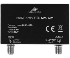 Spacetronik wzmaczniacz masztowy VHF/UHF 5-24V SPA-22M LTE 5G