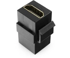 Spacetronik HDMI Keystone jungtis - HDMI Barrel 2.0 4K juoda
