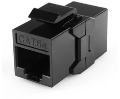 Spacetronik Keystone RJ45 CAT 6A gn/gn statinės jungtis, juoda