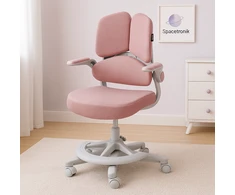 Spacetronik Vaikiška ergonominė kėdė su kojų atrama, 110–180 cm, rožinė