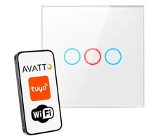 Stiklinis „Wi-Fi“ šviesos jungiklis Avatto TS02-EU-W3