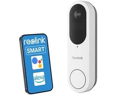 „Smart 2K Reolink“ su baterija veikiantis „WiFi“ vaizdo domofonas, baltas
