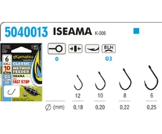 Kabliukai Su Pavadėliu Kamatsu ISEAMA Method Feeder Fast Stop 10cm Nr.12