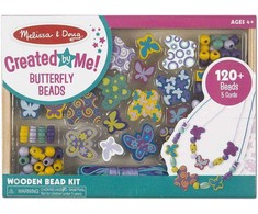 Melissa &amp; Doug Didelis MelissaDoug medinių karoliukų apyrankių karolių rinkinys