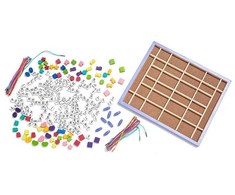 Medinių karoliukų vėrimo rinkinys su raidėmis Melissa &amp; Doug
