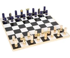 Small Foot Rinkinys mediniai stalo žaidimai 3in1 šachmatų šaškės Backgammon Dėlionės žaidimas