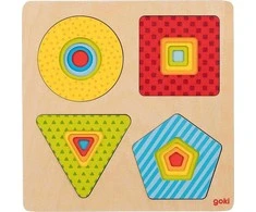 Goki Mediniai geometriniai galvosūkiai - vaikams, pagalba montesori uniw