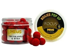 Boiliai Meus Pop Up Focus, 15 mm, 55 g, braškė ir žuvis