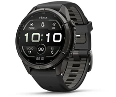 fenix 9 Pro – inReach, 43mm, Carbon Gray DLC Titanium with Juodas/Pebble Pilkas Silicone Band