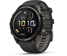 „Garmin fenix 9 Pro“ išmanusis laikrodis, „inReach“, 47 mm, anglies pilkos spalvos DLC titano korpusas su juodu ir akmenukų pilkos spalvos silikoniniu dirželiu