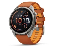 „Garmin fenix 9 Pro“ išmanusis laikrodis, „inReach“, 47 mm, titano korpusas su „Autumn Oranžinis“ / „Spark Oranžinis“ spalvos silikonine apyranke