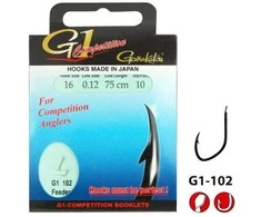 Kabliukai su pavadėliu Gamakatsu G1-Competition 102, Nr. 12, bronziniai
