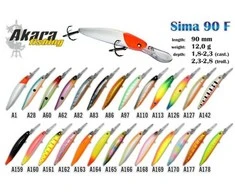 Vobleriai Akara Sima 90F, 90 mm, 12 g