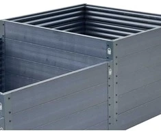 Klasika Garden NAUJO DIZAINO GPPS modulinė pakelta lysvė KLASIKA Woodlook (laiptai) - Antracito (pilka)