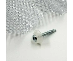 Baltic Plastic Solutions Tvirtinimo varžtai į metalą su tarpine M5 x 40 mm MK PC DIAMONDS (3 spalvos) - Skaidri