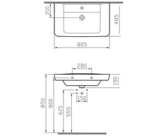 Praustuvas CONCEPT 200 WT 80x50