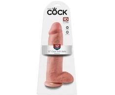Pipedream King Cock su kamuoliukais 12 colių