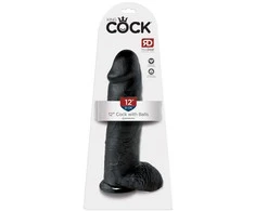 King Cock 12 colių dydžio kamuoliukai Juodas