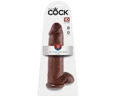 Pipedream KING COCK 30 cm penio imitacija su sėklidėmis ruda