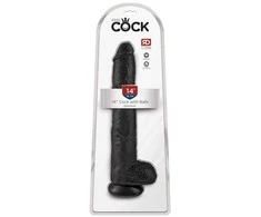 Pipedream King Cock 14" varpa su kamuoliukais, tamsiai mėlyna