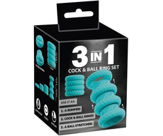 3-in-1 Cock &amp; Ball Ring Set