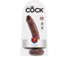 Pipedream „King Cock“ 7 colių (7 colių) varpos rudas