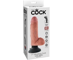 Pipedream „King Cock“ 7 colių vibruojantis masturbatorius su kamuoliukais