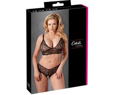 Cottelli Curves Bra and String juodas 3XL