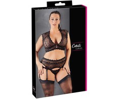 Cottelli Curves Lace Set juodas 3XL