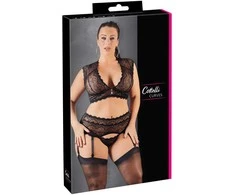 Cottelli Curves Lace Set juodas 2XL