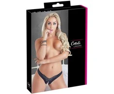 Cottelli G-String Pearls juodas S