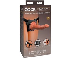 Pipedream KING COCK ELITE PATOGUS SILIKONINIS KŪNO PRILIPDIMO RINKINYS JUODA