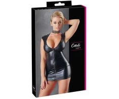Cottelli Party Wet Look suknelė su L užtrauktuku