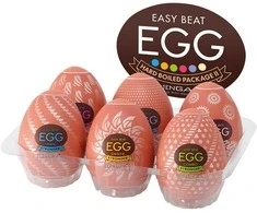 Tenga Easy Beat Egg Hard Boiled Package II rinkinys iš 6 vienkartinių kiaušinio formos masturbatorių