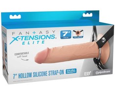 Pipedream FANTASY X-TENSIONS ELITE 7 COLIŲ TUŠČIAVIDURIS DIRŽELIS - DVIGUBAS TANKIS - ŠVIESUS