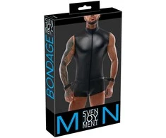 Svenjoyment Bondage Vyriškas kombinezonas ir rankogaliai L