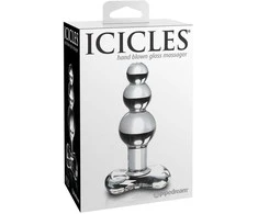 PIPEDREAM_Icicles rankomis pūsto stiklo masažuoklio stiklo analinis kištukas 47 skaidrus