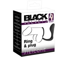 Black Velvets Juodas Velvets Ring &amp; Plug