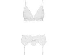 Obsessive - 810-SEG-2 Set 3 pcs Baltas S/M 3 dalių apatinių komplektas