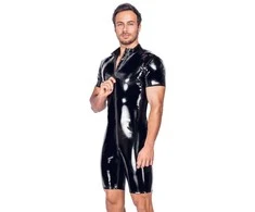 Men's Short Vinyl Playsuit XL