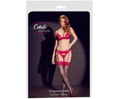 Cottelli Legwear Kojinės su raudonais nėriniais
