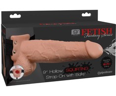 Pipedream FETISH FANTASY SERIES 23 cm ilga tuščiavidurė diržinė imitacija su ejakuliacija LIGHT